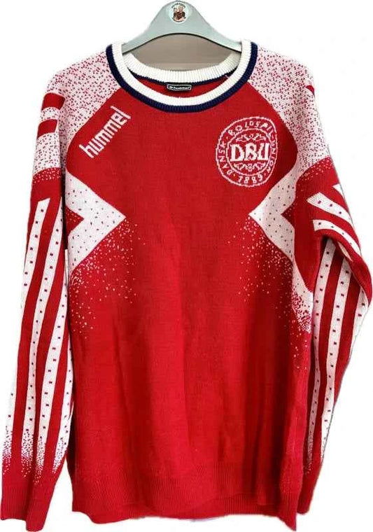 Danmark fodboldtrøje strik – 1986-inspireret