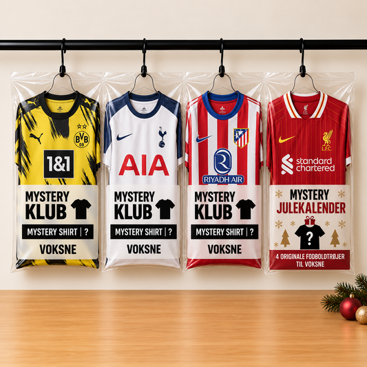 Mystery fodboldtrøjer adventskalender voksen XS–XXXL (4 stk)